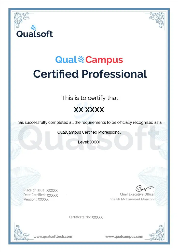 QualCampus Education ERP Certified Professional 2 QualCampus ERP Certified Professional Certificate